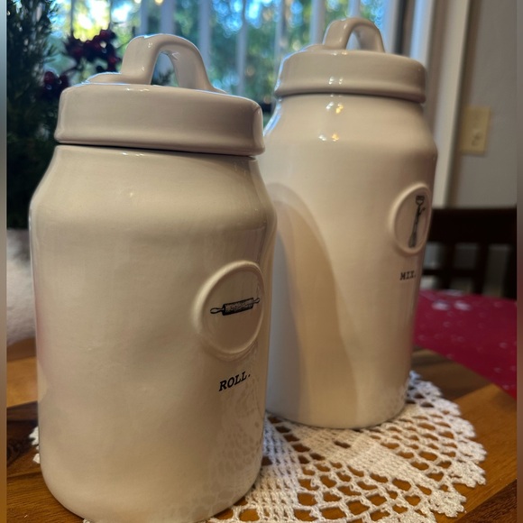 ceramic “ROLL & MIX” canisters - SET OF 2 - Picture 6 of 11